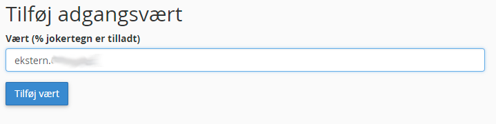 Tilføj Ekstern MySQL